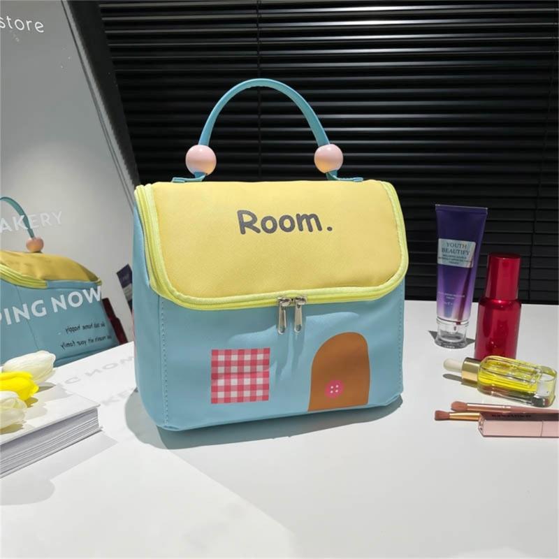 Sturdy Polyester Makeup Bag for Women Multiple Compartment Cosmetic Organizers Waterproof Portable Carry Case Use