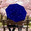 1 Stück blaue Sterne Regenschirm - 8 Speichen verstärkt, Automatisches Öffnen, Leicht & Langlebig, Niedliches Modeaccessoire für den Außenbereich, Strand oder Freizeit, Strandschirm