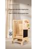 Adjustable Wooden Kitchen Step Stool for Children - Learning, Interactive, and Height-Increasing.