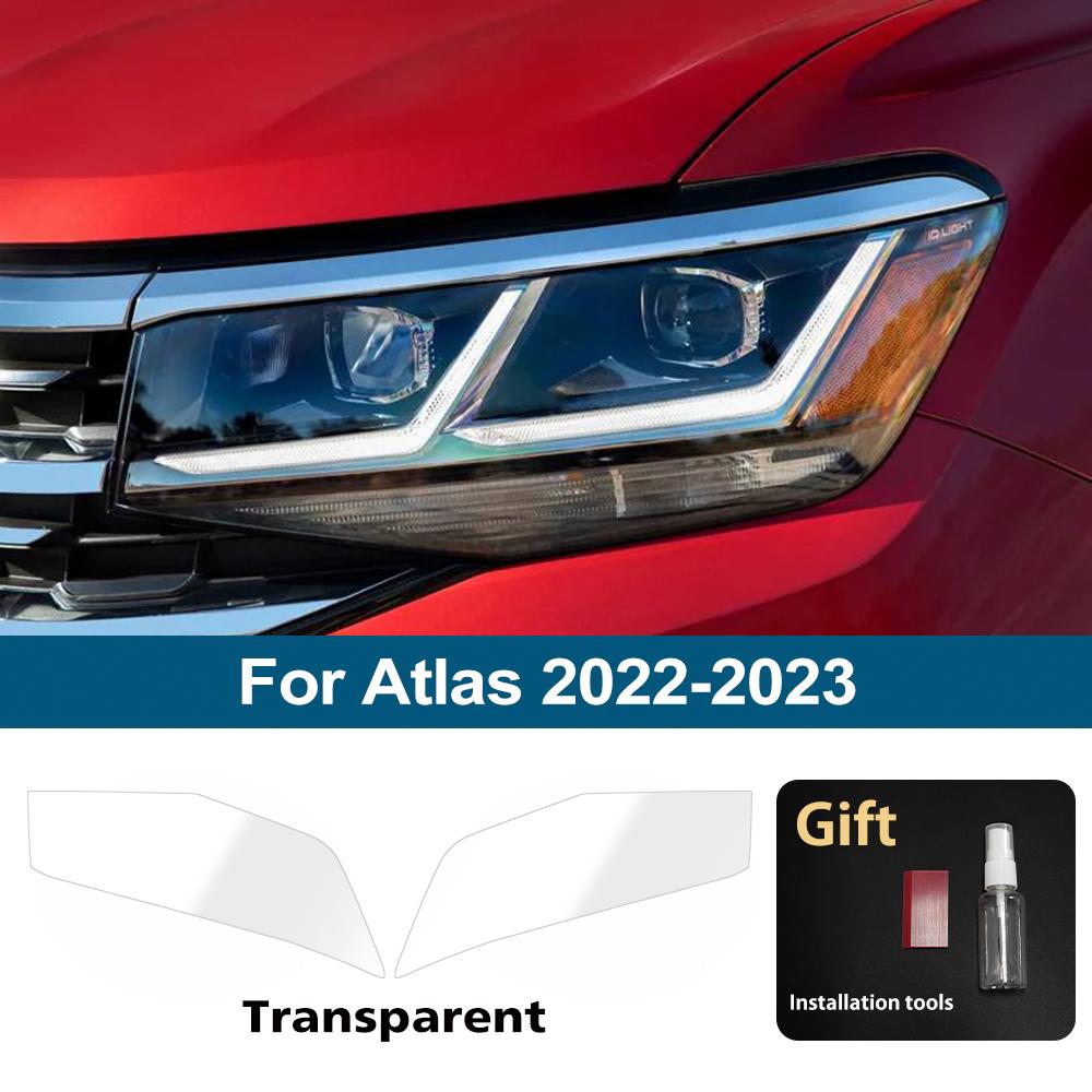 Smoke Black Pre Cut Car Headlight Protective Film for Volkswagen Atlas 2025-2025 TPU PPF Anti-Scratch Auto Vinyl Wrapping Film