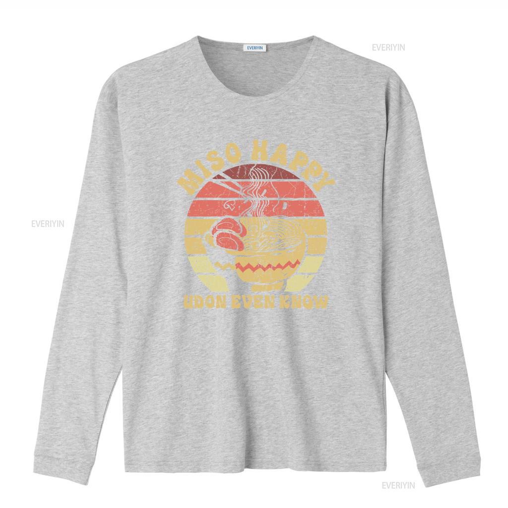 Miso Happy Udon Even Know T Shirt Japanese Noodle Cuisine Soup Ramen For Food Lovers Vintage Washed Streetwear Graphic Fashion
