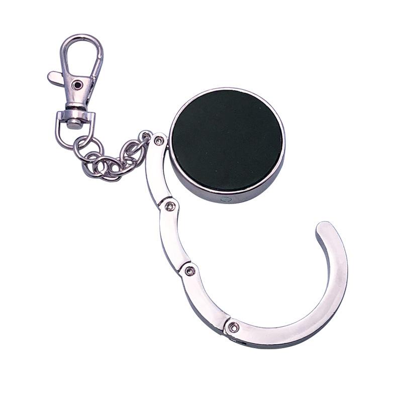 Simple Round Metal Folding Bag Hook Holder Portable Handbag Hooks Keychain Table Side Hangers Multipurpose Non-Slip Hook