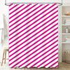 Pink and white striped shower curtain waterproof fabric bathroom decor hanging accessory for bathtub or toilet area One Size (W1