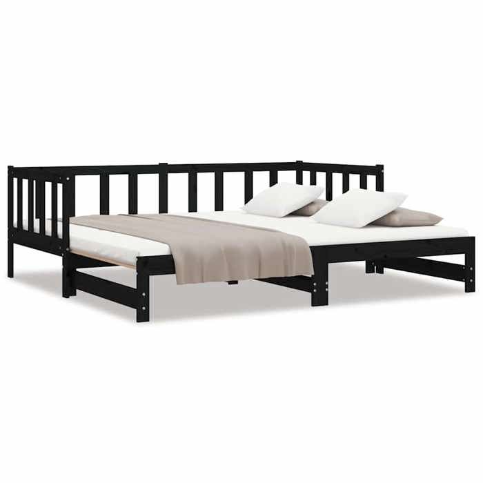 VidaXL Daybed with Trundle Bed, Sofa Bed, Guest Bed Frame, Living Room Interior Occasional Bed, 836158