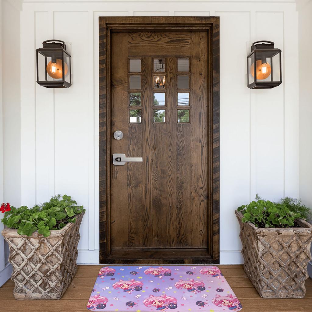 Japanese Shojo Sailor Doormat Non-Slip Entrance Bathroom Kitchen Door Floor Mat Anime Chibi Moon Girl Garden Rug Carpet Footpad