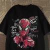 Spider-Man Sketch Graffiti Oversized T-Shirt, Marvel Superhero Graphic Tee, Unisex Casual Top