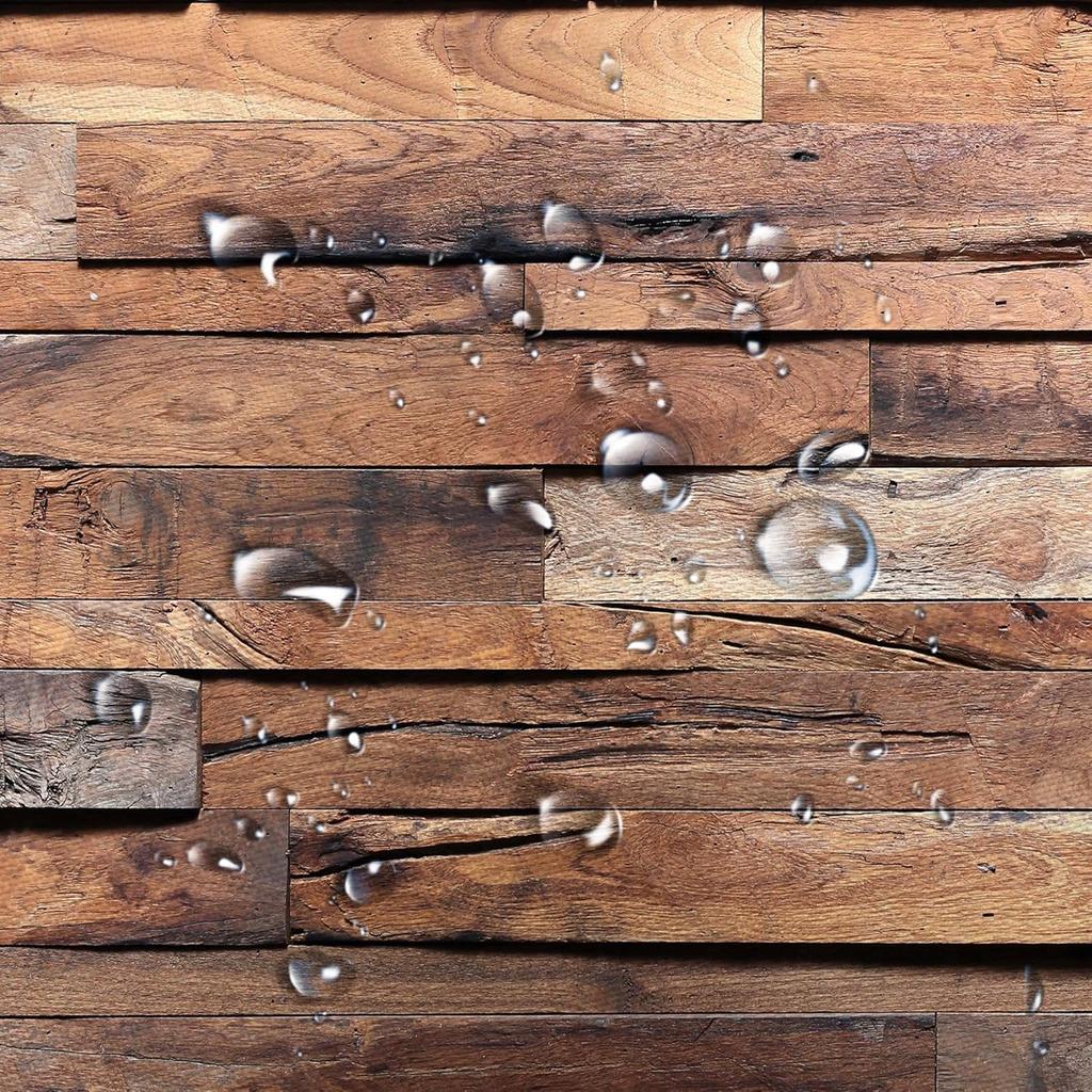 JAWO Rustic Barn Door Shower Curtain, Wood Panels Wall and Floor Texture, Polyester Fabric Bathroom Decor, Bath Curtain with Hook, Bathroom