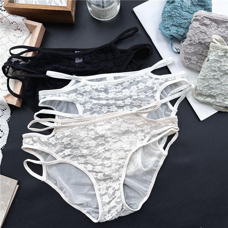Ladies Spring and Summer Lovely Cotton Ice Screen Lace Panties