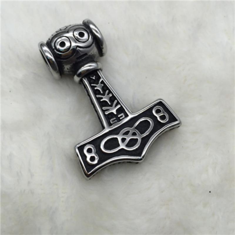 Viking Thors Hammer Character Mens Necklace Pendant Long Sweater Chain Jewelry