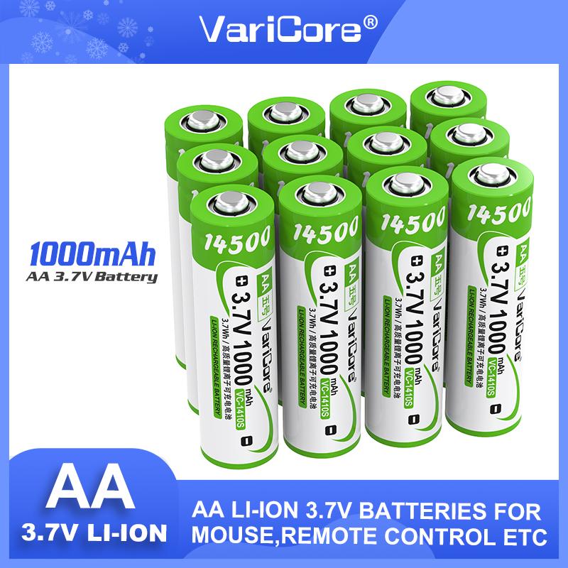 VariCore 3.7V 14500 1410S 1000mAh Li-ion Rechargeable Battery With Tip Multimeter Sweeper Lamp Digital Camera Control Mini Fan