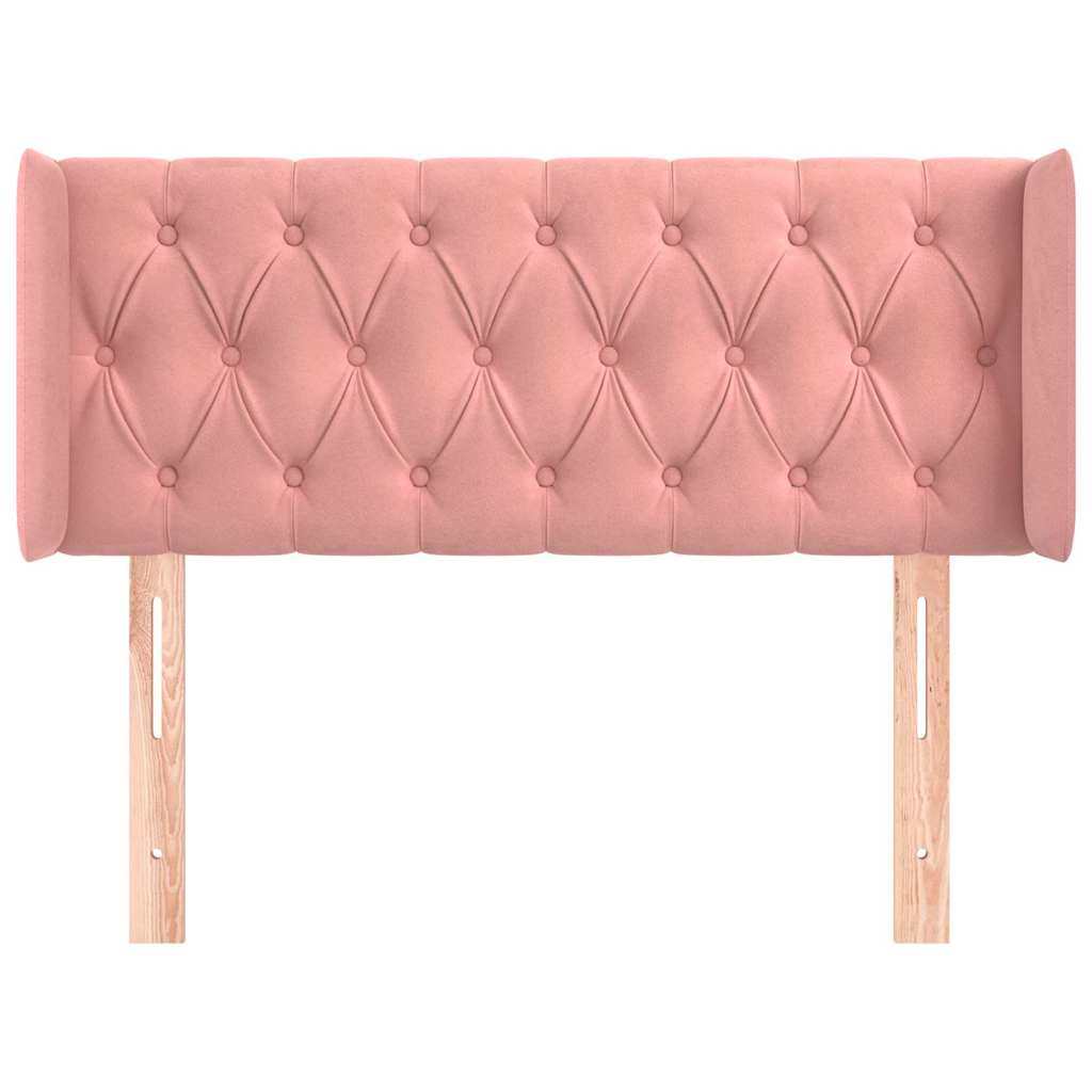 VidaXL Kopfteil mit Ohren Rosa 103x16x78/88 cm Samt