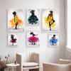 Nordic Black Woman Dancing Poster Abstract Watercolor Canvas Wall Art Decorative Paintings Prints Picture Living Room Home Decor