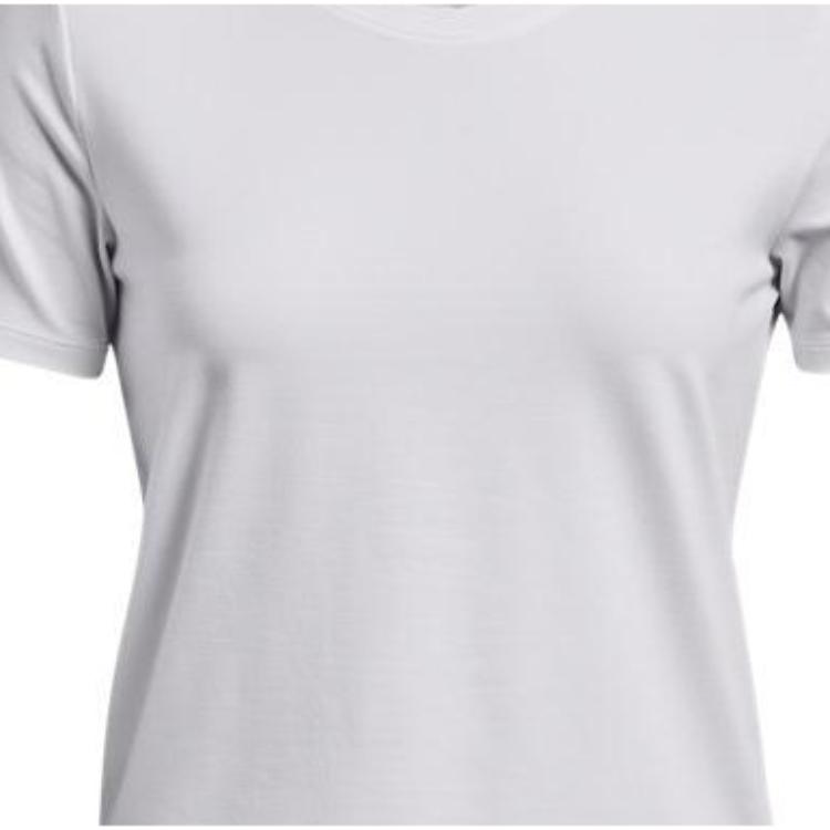 Under Armour Solid Color Training Crew Neck Short Sleeve T-Shirt Women tops White 1379155-100