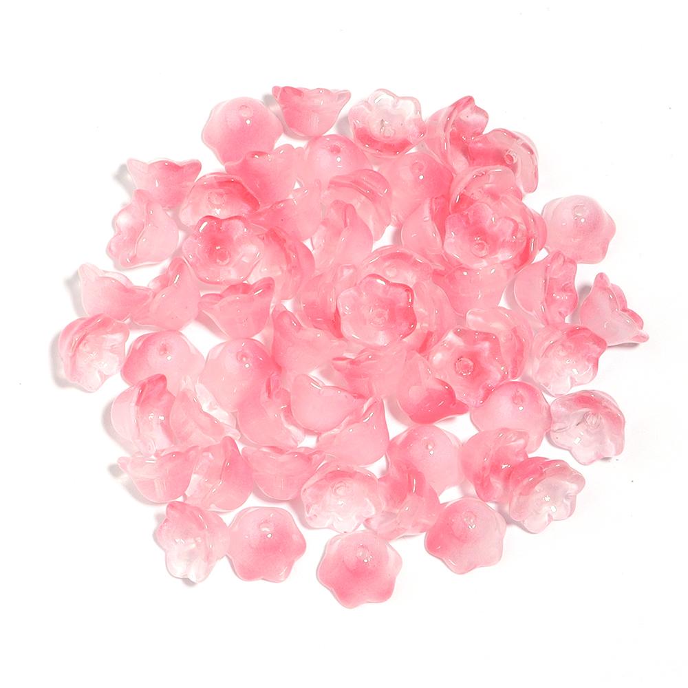 50pcs/lot Lily of The Valley Flower Shape Glass Beads Colorful Lampwork Beads For DIY Crafts Jewelry Making Accessories