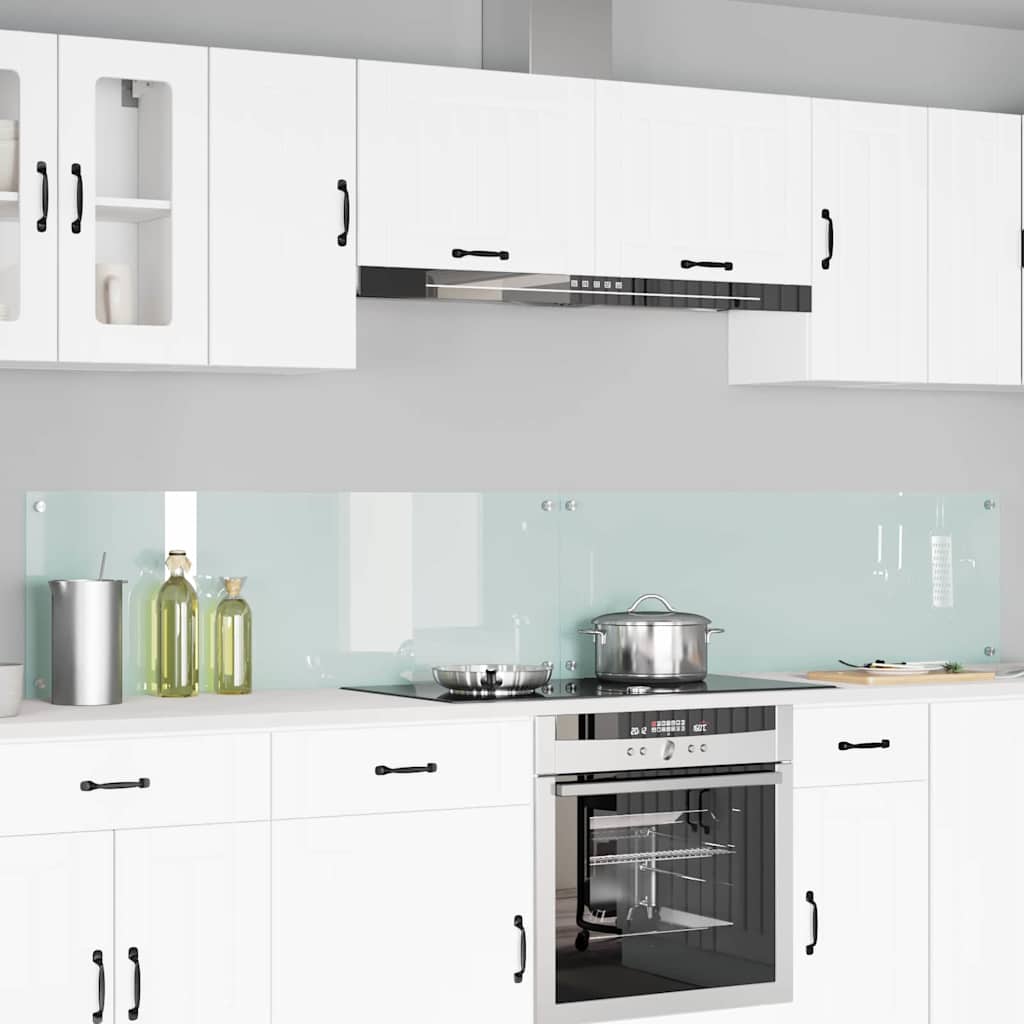 Kitchen Splashback 2 Pcs White 120 X 40 Cm Tempered Glass