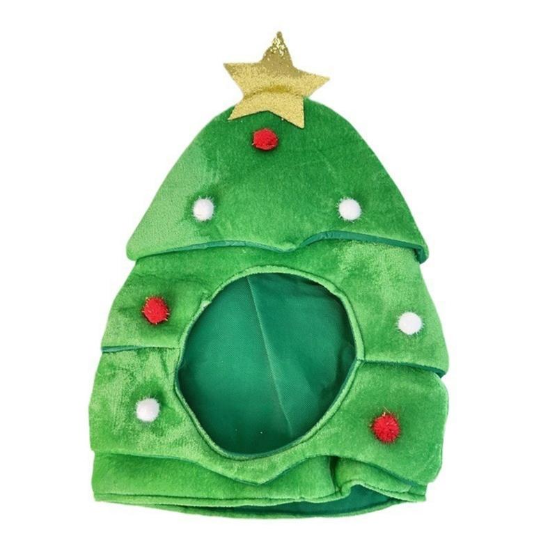 

Christmas Tree Hat Thicken Plush for Holiday Comfort Liner Christmas New Year Symbol Caps with Star 1
