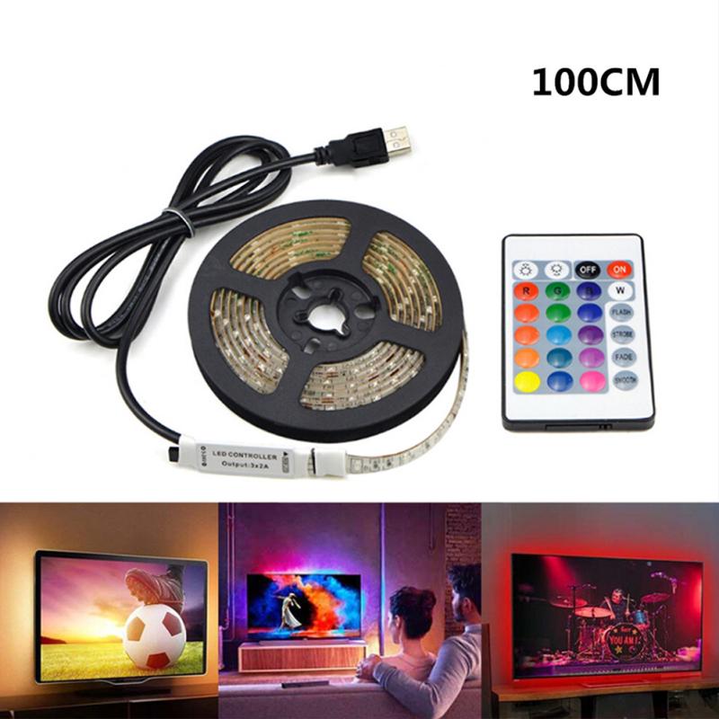 USB 5V LED wasserdichte Lichterkette, flexibles RGB-Wechsellichtband mit Fernbedienungsband