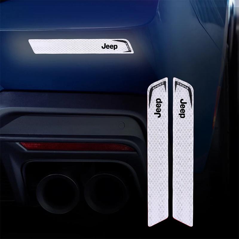 Durable Scratch-Resistant Car Rear Bumper Reflective Warning Decals for Jeep Renegade Wrangler JK JL Grand Cherokee Auto Parts