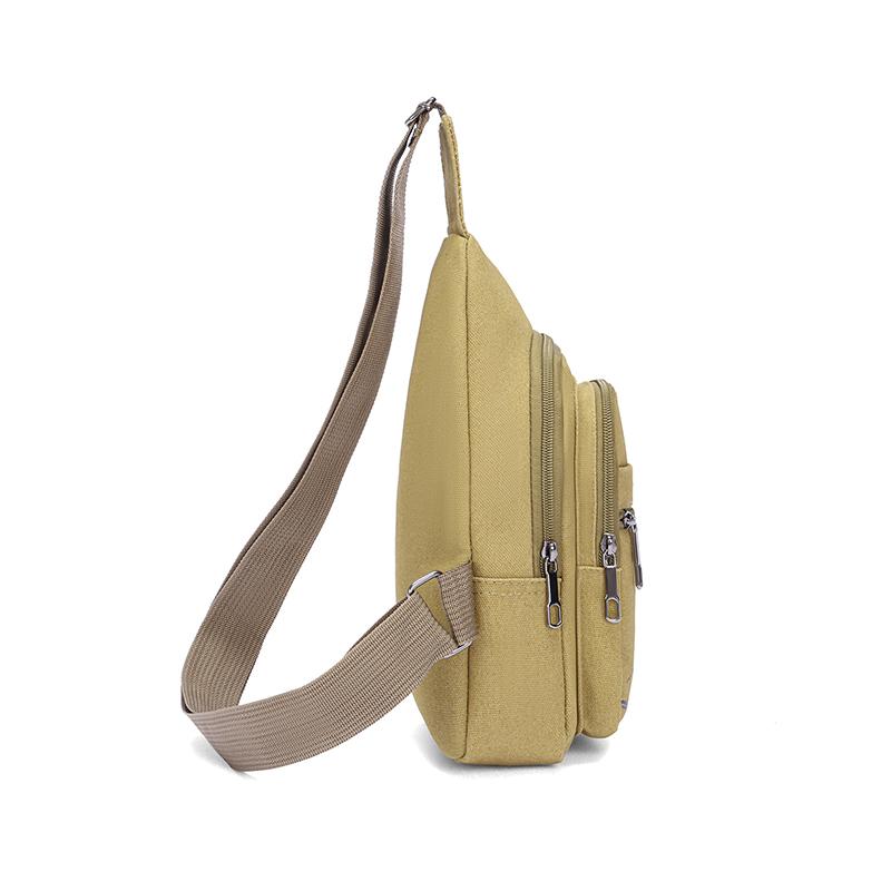 Chest Bag Men's Canvas Shoulder Crossbody Bag Outdoor Cycling Mobile Phone Bag