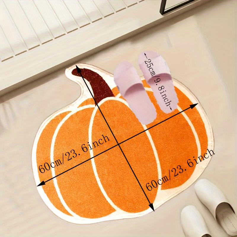 VIKAMA Halloween Pumpkin Shape Carpet Soft Doormat Absorbent Outdoor Carpet Children's Room Carpet Rug For Bedroom Living Room