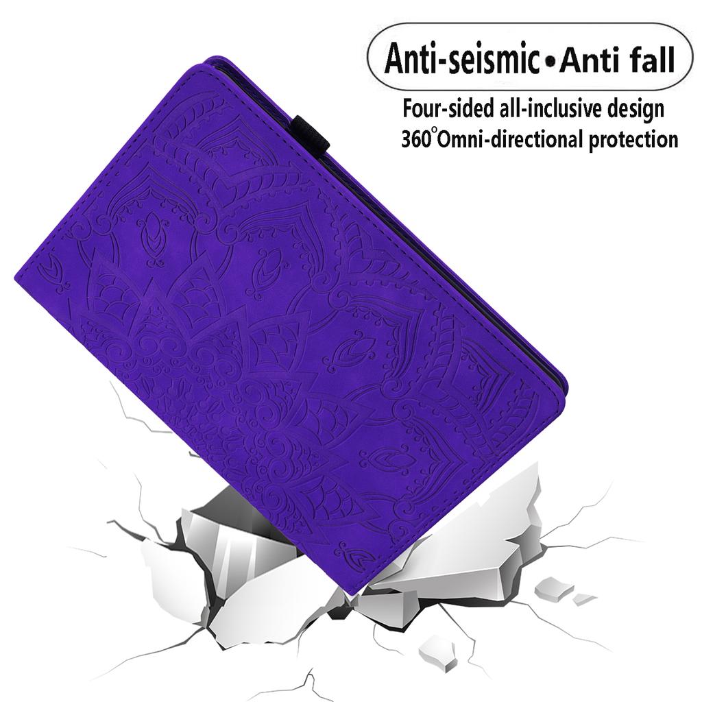 For Lenovo Tab K10C/E10C Tablet Case Card Slots Leather Cover Flower Pattern
