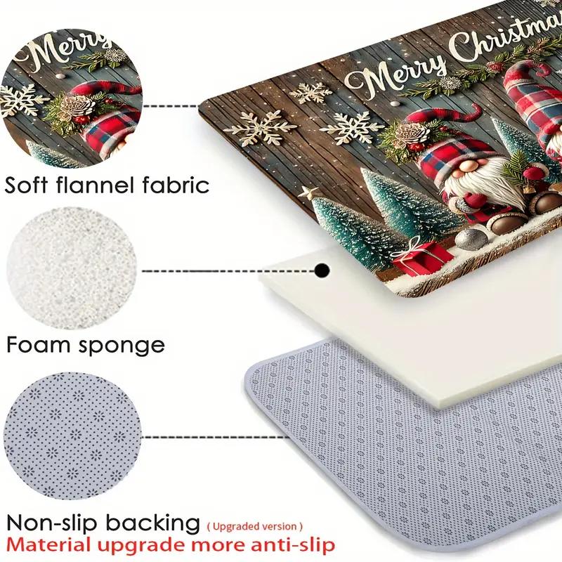 Christmas Gnome Doormat Soft, Comfortable And Non-Slip Home Décor Indoor/Outdoor Entrance Mat Kitchen And Bathroom Rug
