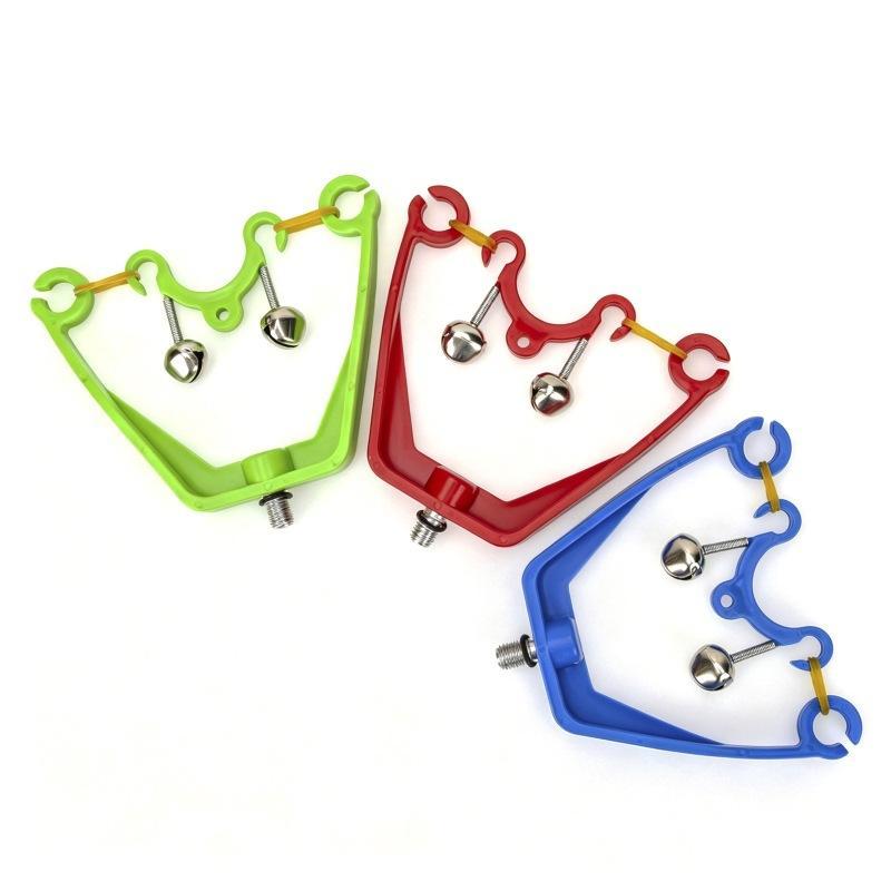 Outdoor Fishing Rod Bite Alarm Clips with Dual Loud Metal Bells Waterproof Plastic Material for Lake Freshwater Fishing