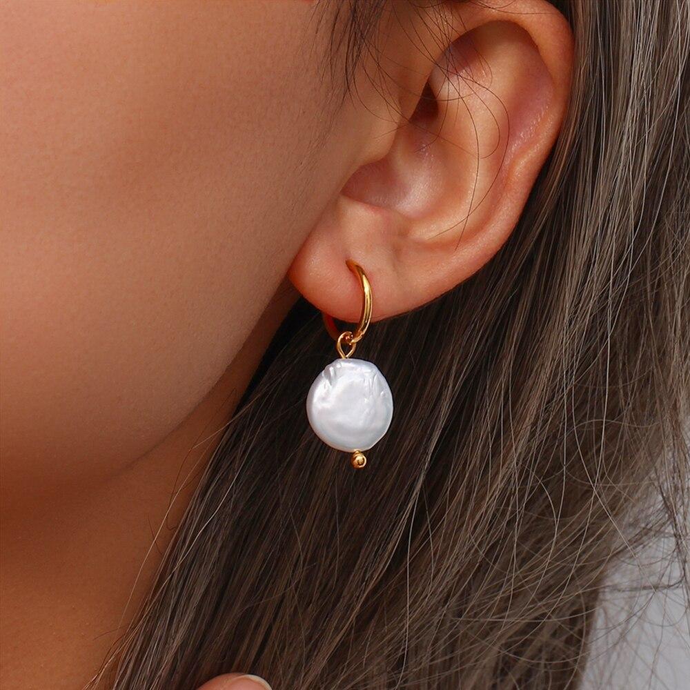 2022 Spring Summer Must Have Single Item Natural Freshwater Pearl Pendant Earring Round Baroque Pearl Jewelry For Ladies