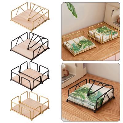 Serviettenhalter für Tisch Flacher Serviettenspender mit beschwertem Arm Quadratischer Cocktail-Papierhalter für Küche Esszimmer Restaurant Dekoration