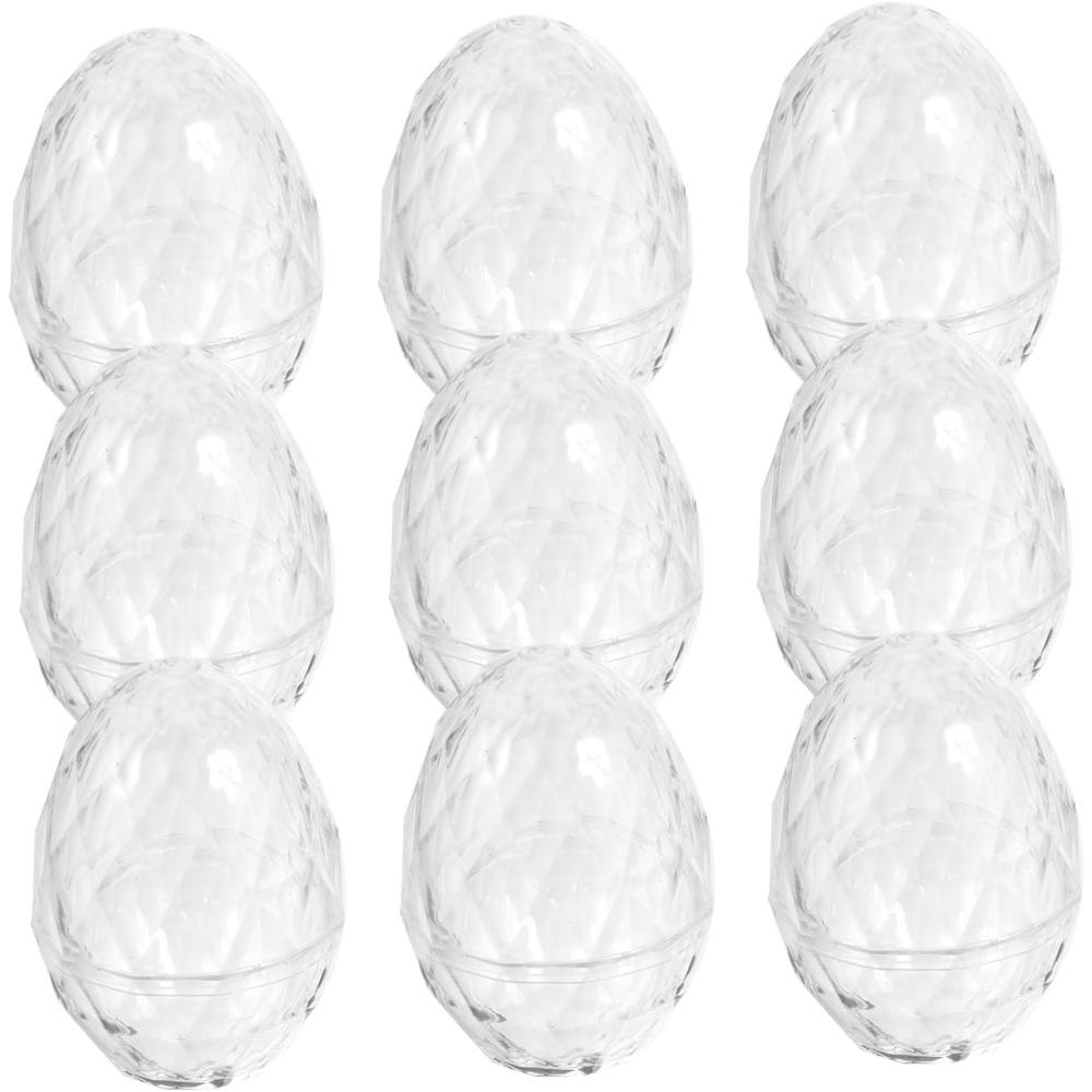

10Pcs Transparent Plastic Easter Egg Candy Boxes Chocolate Gift Packaging for Easter Baby Shower Birthday Party Decor