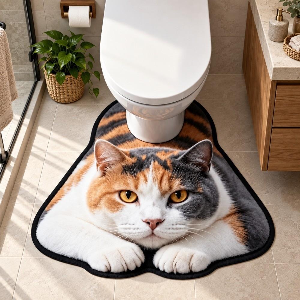Non-slip Lifelike Animal Toilet Floor Mat 40×50CM 50×60CM Toilet Floor Mat Bathroom Decor