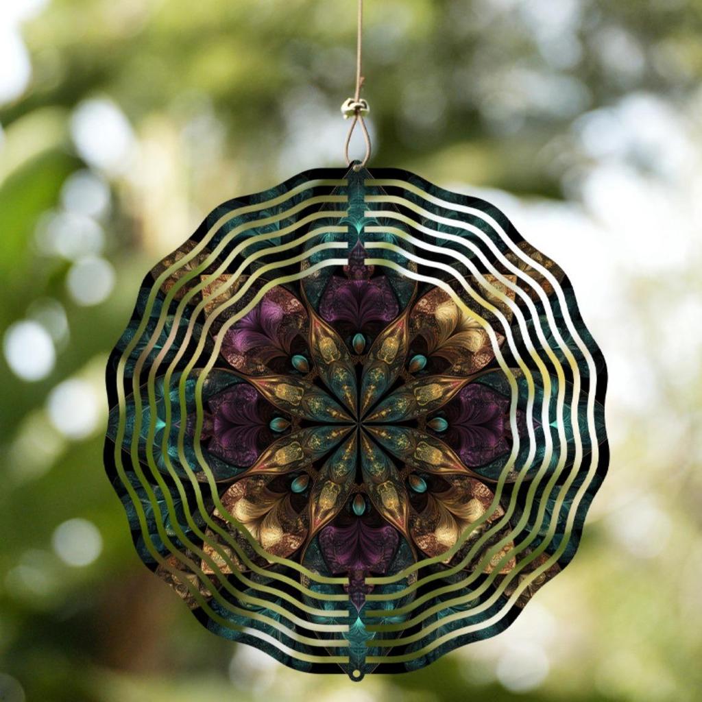 360 Degree Rotating Hook 10 Inch Hanging Wind Spinner for Balcony Garden Decoration Artistic Wind Spinner Outdoor Decor