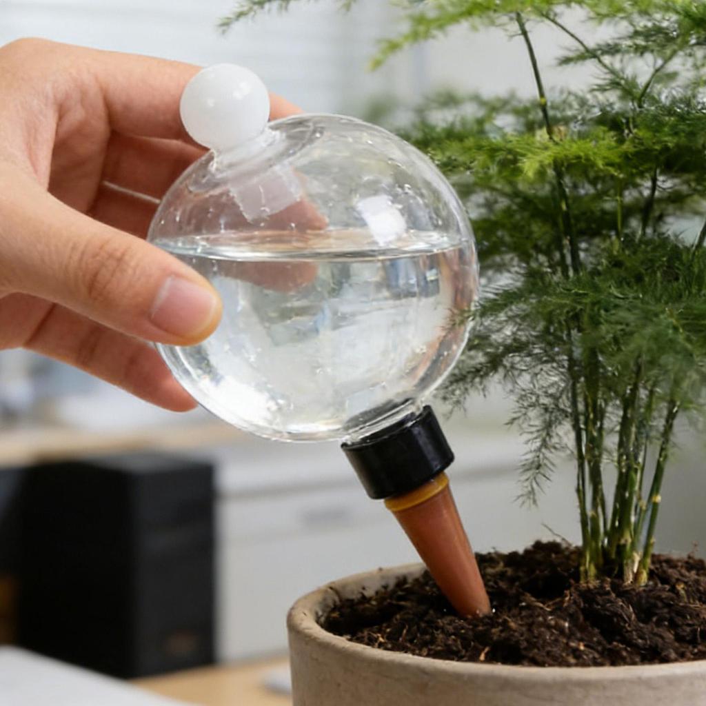Plant Watering Bulbs 4pcs 500ml Clear Automatic Water Globes Drip Irrigation Device with Lid for Potted Succulents Vacation