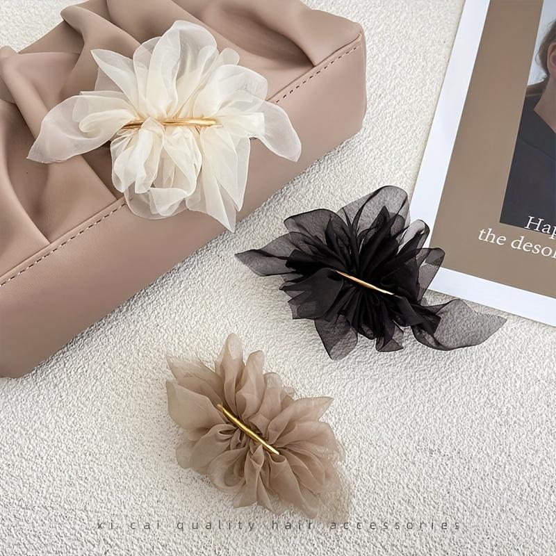 1PC Elegant Flower Shaped Hair Clip Back Head Ponytail Clip Women Daily Outfit Hair Accessories