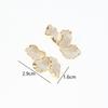Metal Flower Cream Stud Earrings for Women Fashion Gold Color Plating Irregular Post Earrings Heavy Design Statement Earring