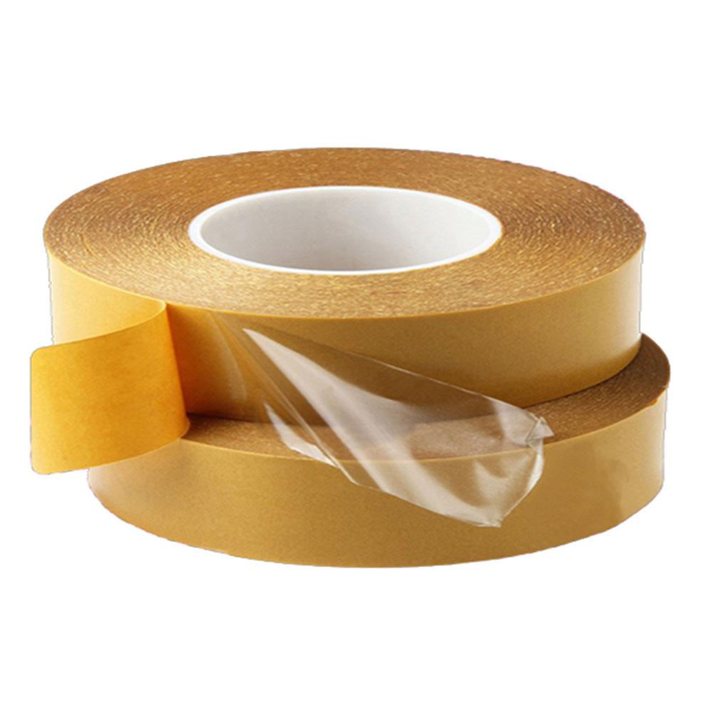 Heat-resistant Double-sided tape, double-sided PET tape, traceless and transparent, 50 meters (YELLOW,5mm&50m&0.05mm)