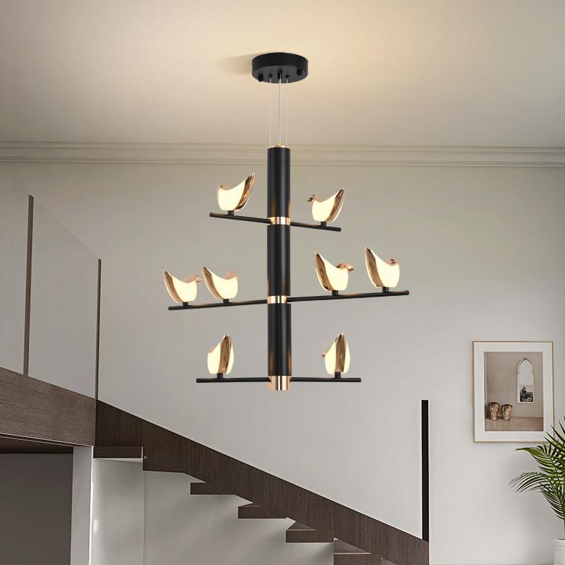 Creative Bird Led  Chandelier Hallway Stair Wall Sconce Mounted Bedroom Bedside Light Modern Designer Decor Pendant Lamp Fixture