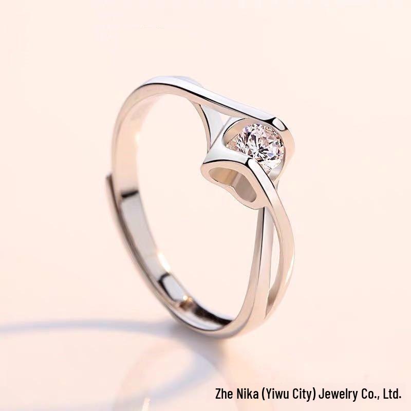 Moissanite Diamond Ring - 1 Carat, Six Claw, Cross-border Douyin Kuaishou Xiaohongshu Live Broadcast, Women's Wedding Ring.