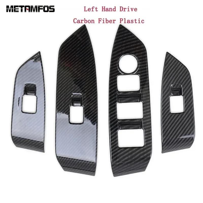 Car Accessories For Mazda CX-5 CX5 KF CX-8 CX8 2017- 2024 Interior Carbon Fiber Window Lift Switch Cover Trim Armrest Frame