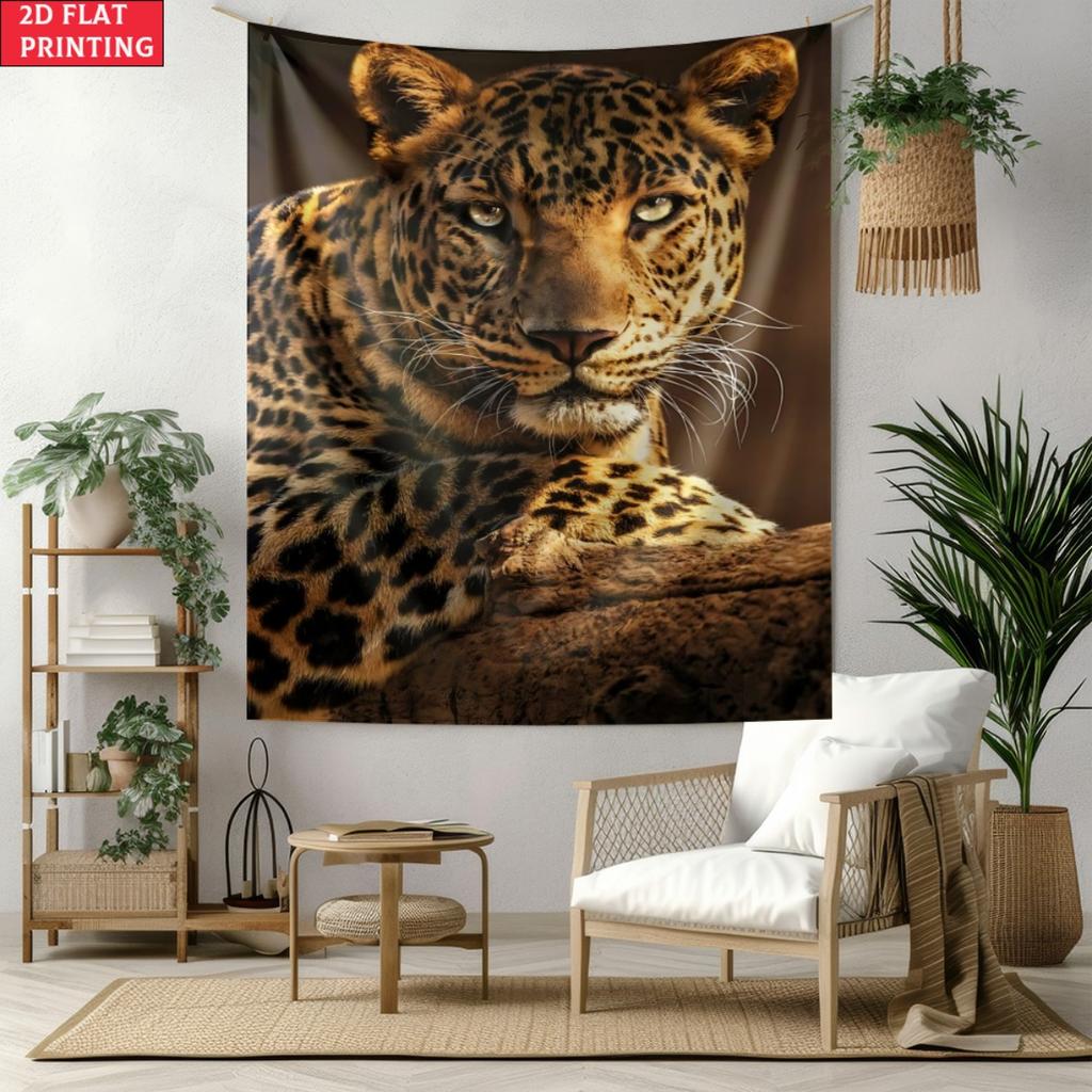 Leopard Wall Tapestry Animal Print Home Decor Living Room Art Wall Hanging Wild Animal Artwork Nature Photography Interiordesign