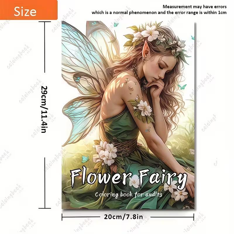 New A4 Flower Fairy Coloring & Drawing Book - Thick Pages