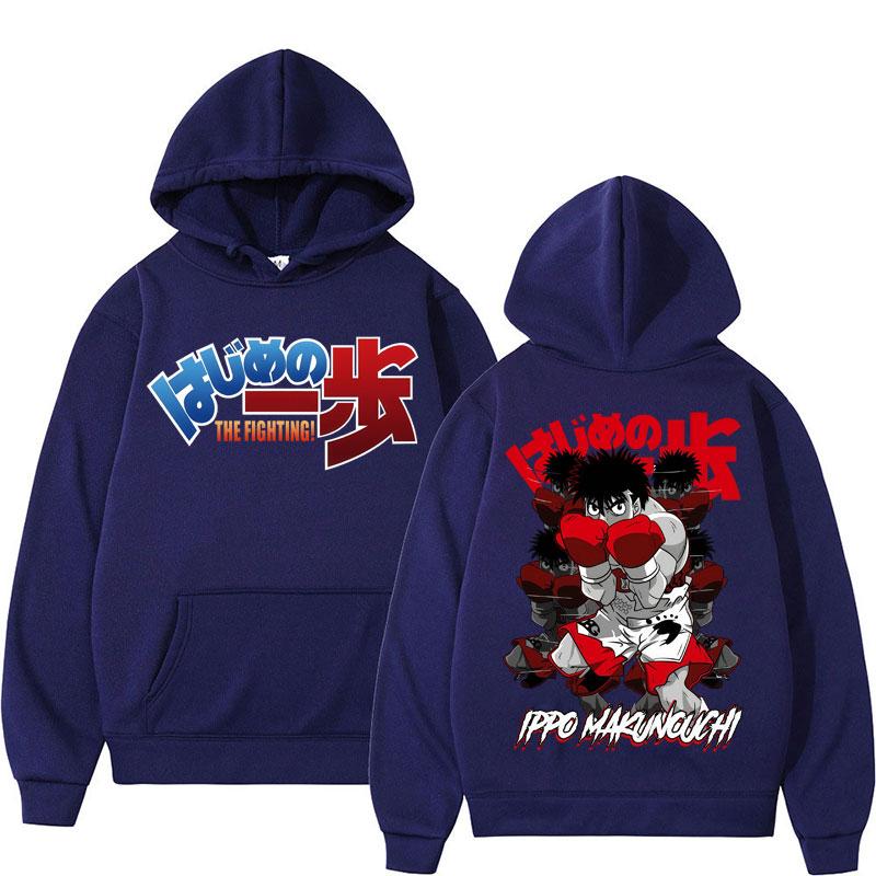 Anime Hajime No Ippo Kamogawa Boxing Gym Hoodie Makunouchi Takamura KGB Sportwear Oversized Fleece Casual Streetwear