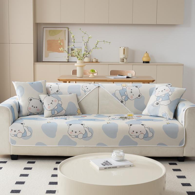Ice Silk Sofa Cushion Summer Seat Cushion for Summer Non-Slip High-End Cool Pastoral Style Summer Sofa Cool Pad