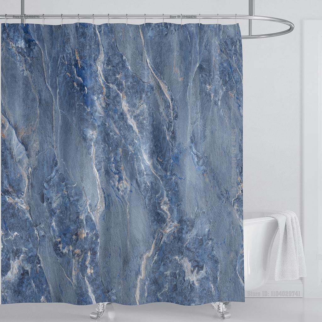 Marble Waterproof Shower Curtain Waterproof Shower Curtain for Bathroom Decor Printed Washable Shower Curtain with Hooks