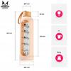 Glass water bottle 1000 ml with silicone case (beige)