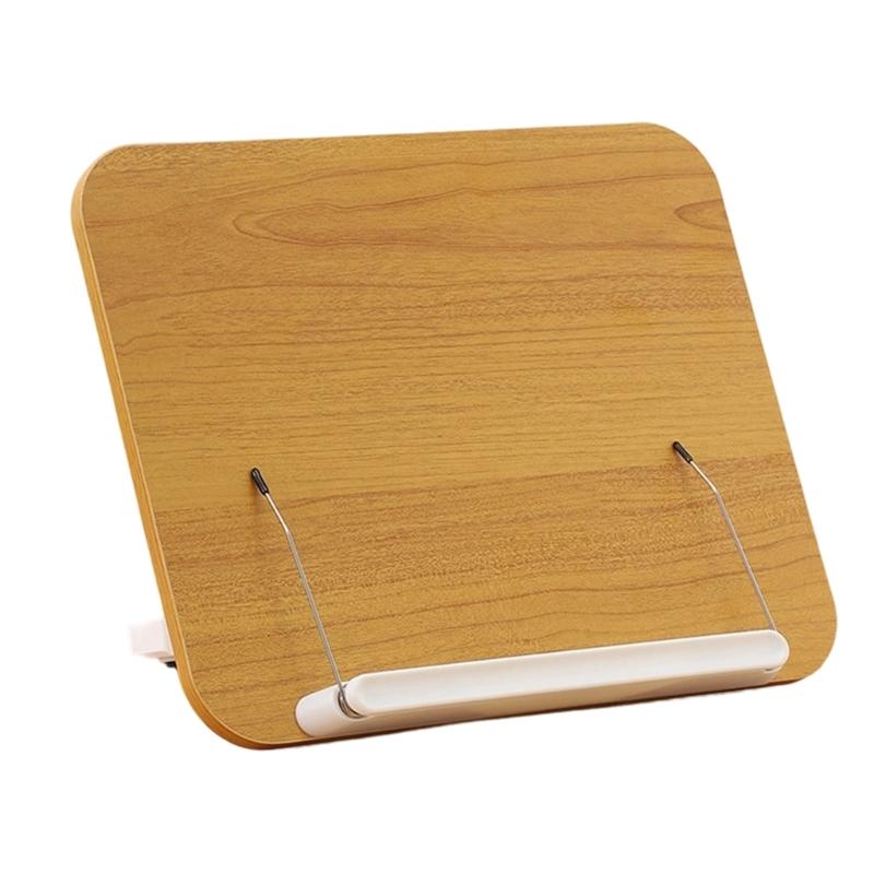 Solid Wood Book Stand Adjustable With Safety Features Foldable Ergonomic For Secure Reading Cooking And Study