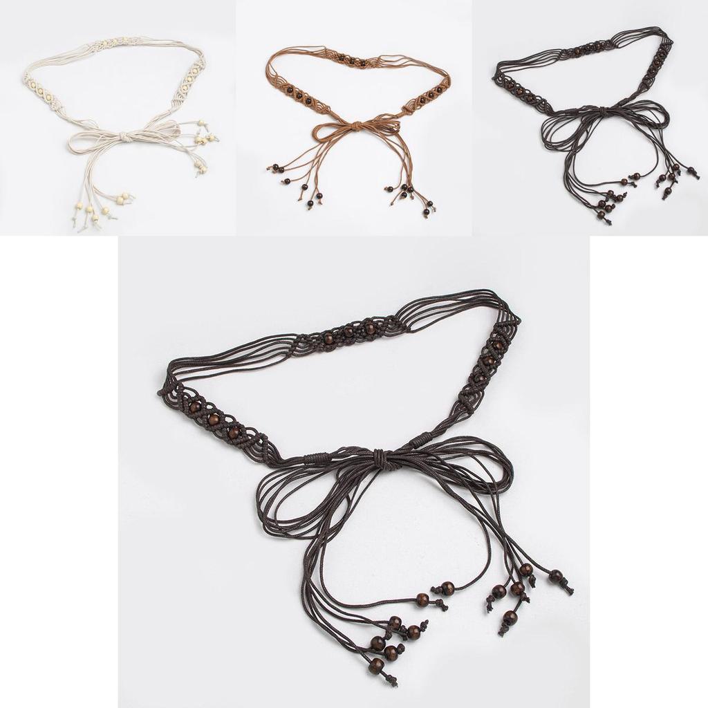 Bohemian Waist Rope Belt Handmade Cotton And Linen Material With Tie Closure For Relaxed Summer Looks