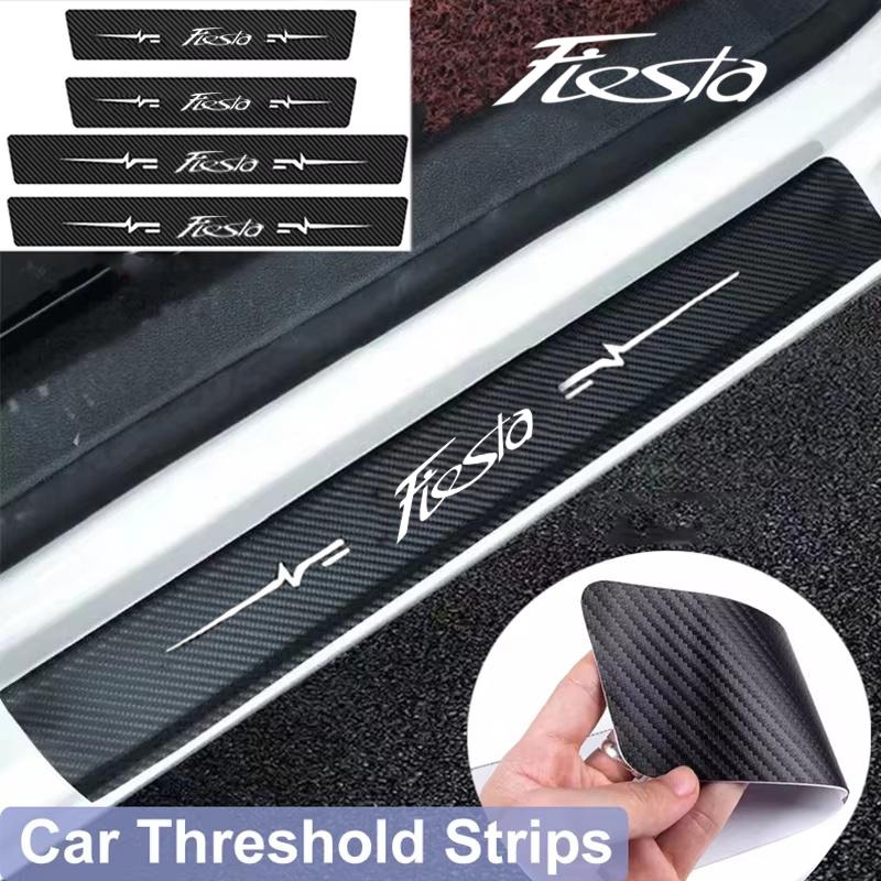 Car Door Sill Protector Stickers For Ford Fiesta Logo Badge Waterproof Decals Guard Plate Bumper Anti-Scratch Auto Accessories