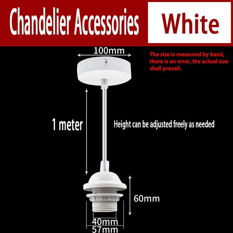 

Винтажная лампа Эдисона E27 с винтовым цоколем, подвесной светильник с полным зубом, подходит для абажура, держателя лампочки, промышленного потолка белый