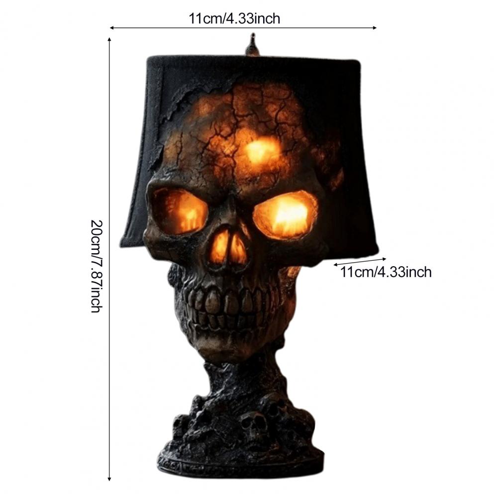 Desk Lamp Halloween Skull Lamp Skull Desk Lamp with Spooky Led Light for Halloween Party Mantel Decoration Unique Room Accent